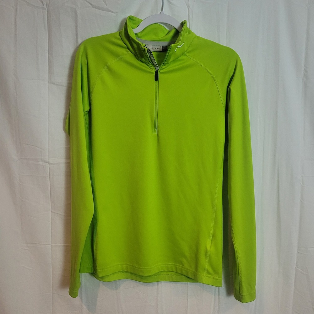 KJUS Mens 2nd Skin Halfzip Lime Green Performance Base Layer Size 48 Small Golf